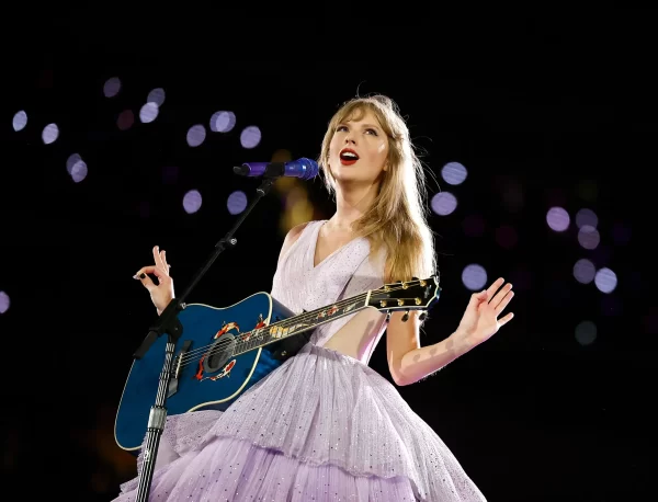 Taylor Swift performing in SoFi Stadium in Inglewood, Calif. on Aug. 3, 2023.